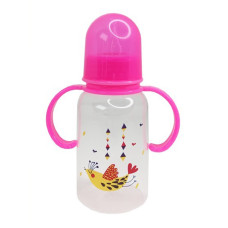 Пляшечка для годування з ручками MGZ-0205(Pink) 150 мл Mega Zayka