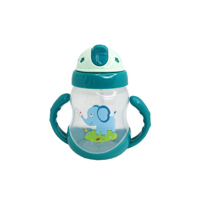 Пляшечка пластикова з ручками MGZ-0322(Green) 250 мл Mega Zayka