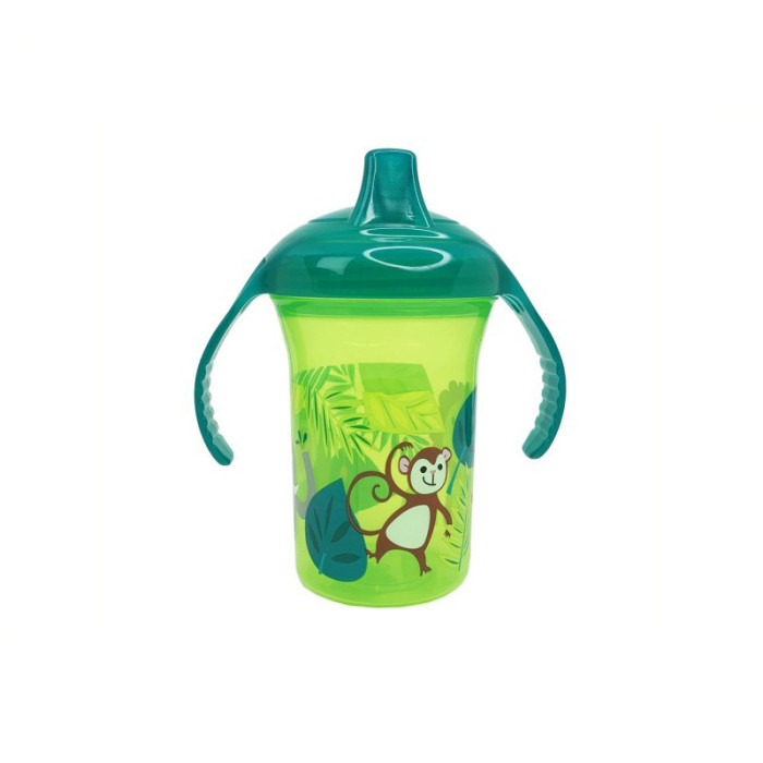Пляшечка пластикова з ручками "Мавпа" MGZ-0323(Green) 250 мл Mega Zayka