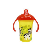 Пляшечка пластикова з ручками "Зебра" MGZ-0323(Yellow) 250 мл Mega Zayka
