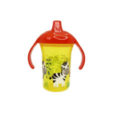 Пляшечка пластикова з ручками "Зебра" MGZ-0323(Yellow) 250 мл Mega Zayka
