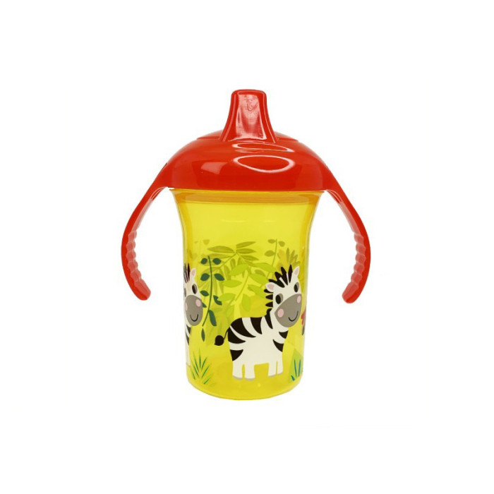 Пляшечка пластикова з ручками "Зебра" MGZ-0323(Yellow) 250 мл Mega Zayka