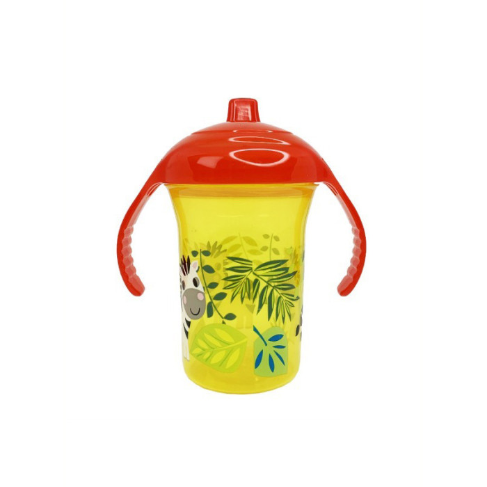 Пляшечка пластикова з ручками "Зебра" MGZ-0323(Yellow) 250 мл Mega Zayka