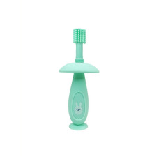 Силіконова зубна щітка Mumlove MGZ-0716 (Turquoise) з обмежувачем Mega Zayka