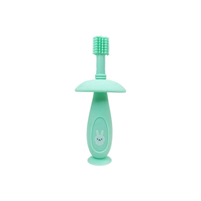 Силіконова зубна щітка Mumlove MGZ-0716 (Turquoise) з обмежувачем Mega Zayka