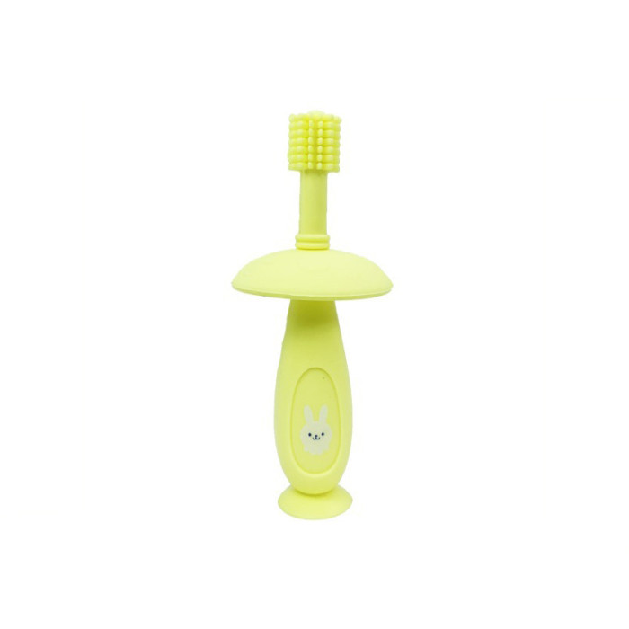 Силіконова зубна щітка Mumlove MGZ-0716(Yellow) з обмежувачем Mega Zayka