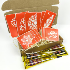 Набір хни з трафаретами для біо-тату №4 henna-set-04 Fresh Tattoo
