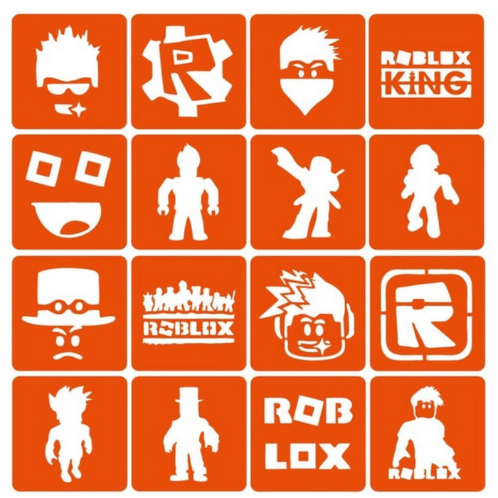 Набір трафаретів для біо-тату "Roblox" Roblox_simple-16 Fresh Tattoo