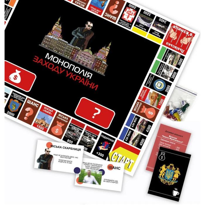 Настільна гра "Монополія Заходу України" PLR-0040 від 2 до 5 гравців PlayRoom