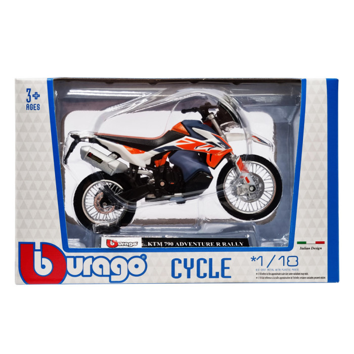 Дитяча модель Мотоцикла "KTM 790 ADVENTURE R RALLY" Bburago 18-51030-2 масштаб 1:18 Bburago