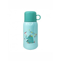 Термос-поїльник з силіконовою трубочкою MGZ-0318(Turquoise) чашкою, в чохлі з ремінцем, 550 мл Megazayka