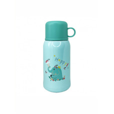 Термос-поїльник з силіконовою трубочкою MGZ-0318(Turquoise) чашкою, в чохлі з ремінцем, 550 мл Megazayka