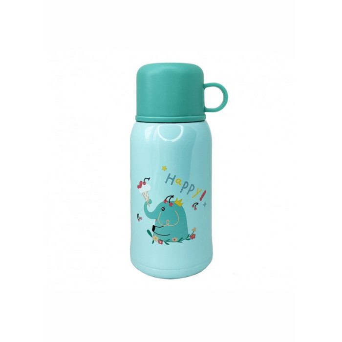 Термос-поїльник з силіконовою трубочкою MGZ-0318(Turquoise) чашкою, в чохлі з ремінцем, 550 мл Megazayka