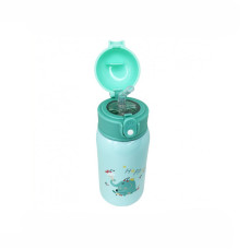 Термос-поїльник з силіконовою трубочкою MGZ-0318(Turquoise) чашкою, в чохлі з ремінцем, 550 мл Megazayka