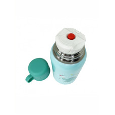 Термос-поїльник з силіконовою трубочкою MGZ-0318(Turquoise) чашкою, в чохлі з ремінцем, 550 мл Megazayka