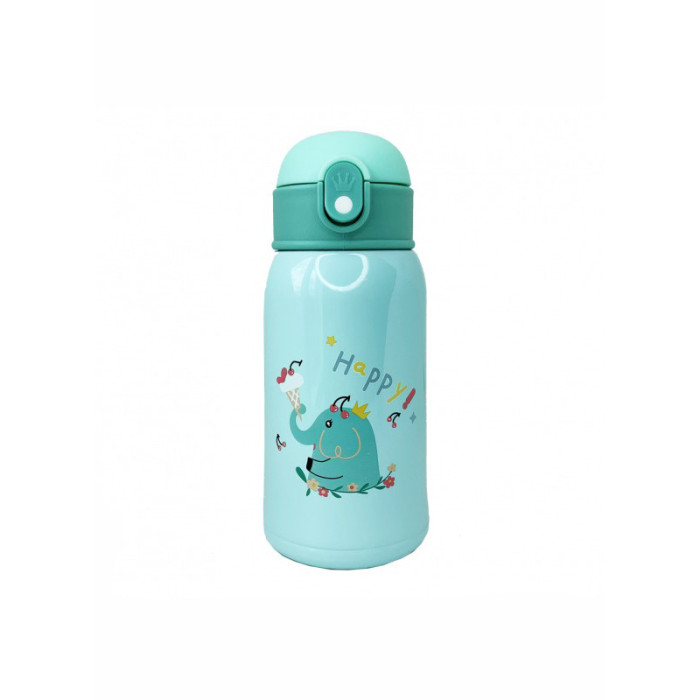 Термос-поїльник з силіконовою трубочкою MGZ-0318(Turquoise) чашкою, в чохлі з ремінцем, 550 мл Megazayka