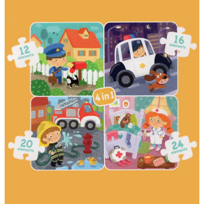 Дитячий пазл "Професії" DoDo 300131, 4в1 DoDo Toys