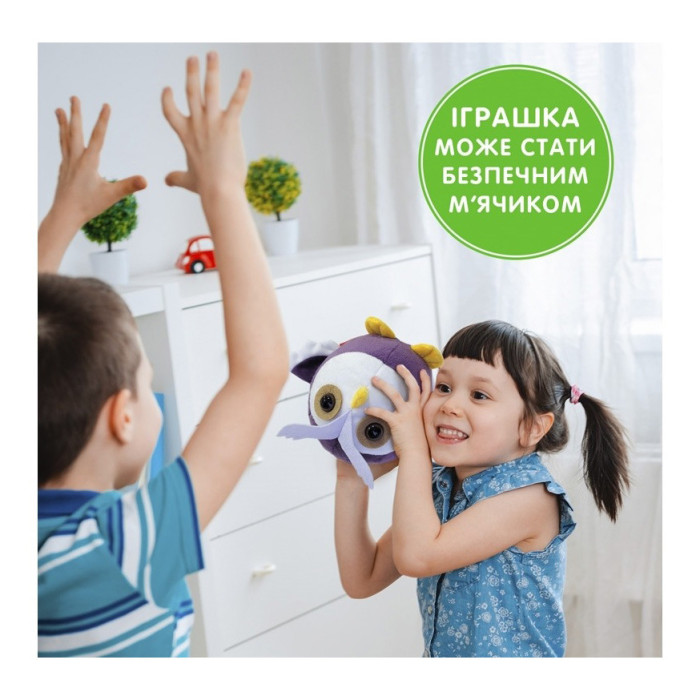 М'яконабивна іграшка "Круглик Сова"МС 080501-12 біло-фіолетовий 18 см Macik