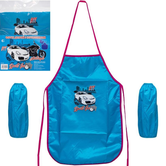Фартух дитячий з нарукавниками для хлопчиків CR5520(Blue) 54х37 см (80433) COLOR-IT