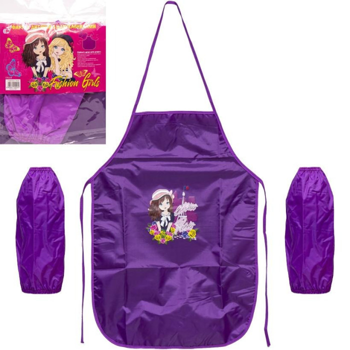 Фартух дитячий з нарукавниками для дівчаток CR5530(Violet) 54х37 см (91392) COLOR-IT