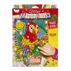 Креативна творчість "Блискуча мозаїка: Parrot"БМ-02-06, 20.6х26 см Danko Toys