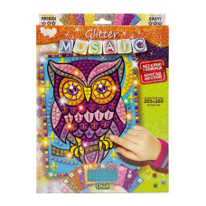 Креативна творчість "Блискуча мозаїка: Owl"БМ-02-08, 20.6х26 см Danko Toys