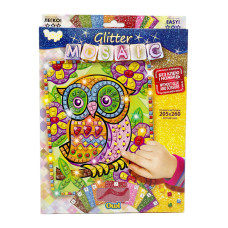 Креативна творчість "Блискуча мозаїка: Owl-1"БМ-02-07, 20.6х26 см Danko Toys