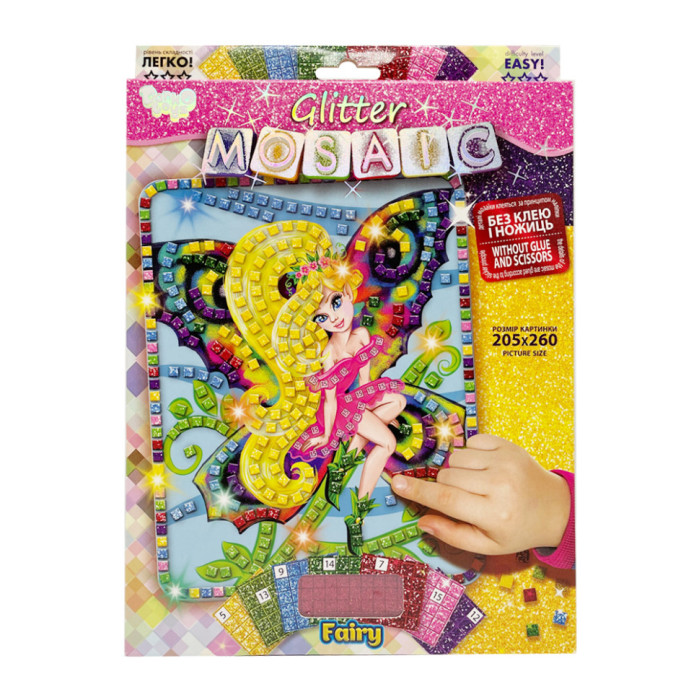 Креативна творчість "Блискуча мозаїка: Fairy"БМ-02-10, 20.6х26 см Danko Toys