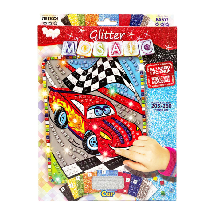 Креативна творчість "Блискуча мозаїка: Car"БМ-02-09, 20.6х26 см Danko Toys