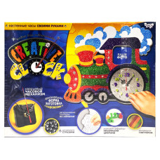 Набір для творчості "Creative clock: Потяг"СС-01-02 гліттер, годинниковий механізм Danko Toys