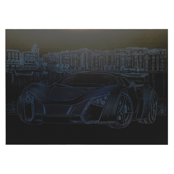 Гравюра А4 "Спорткар"ГрА4-4с економ варіант в пакеті 29,7х21 см Danko Toys