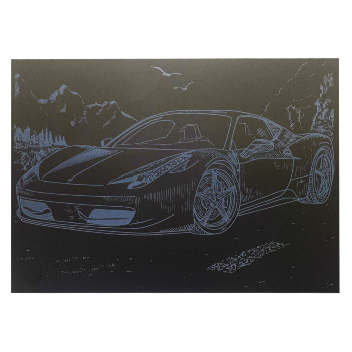 Гравюра А4 "Спорткар-1"ГрА4-8с економ варіант в пакеті 29,7х21 см Danko Toys