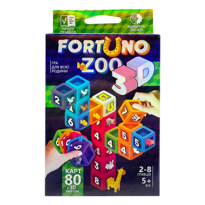 Настільна розважальна гра "Fortuno ZOO 3D" G-F3D-02-01U українською мовою Danko Toys